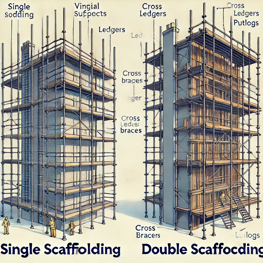 difference between single and double scaffolding