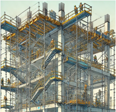 Cantilever scaffolding